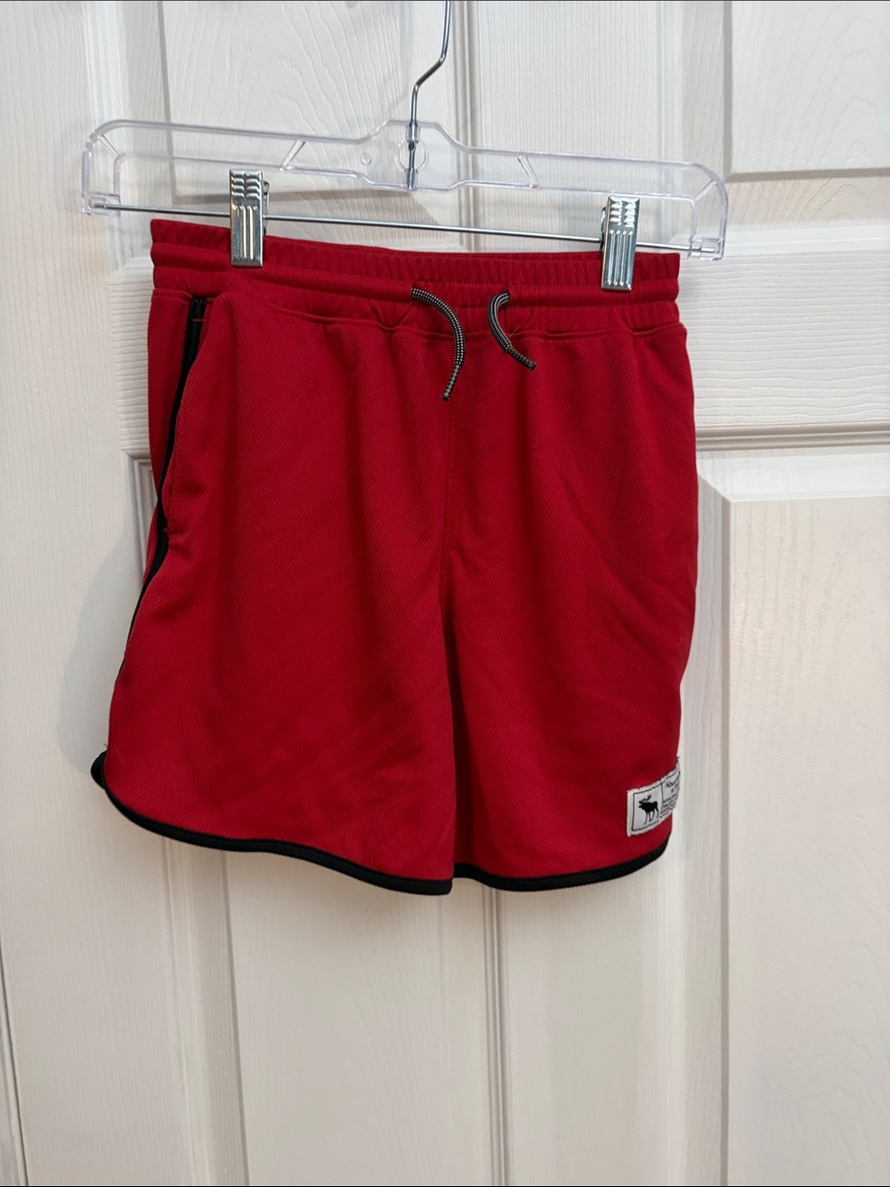 Abercrombie & Fitch Red Kids Athletic Shorts with Black Trim